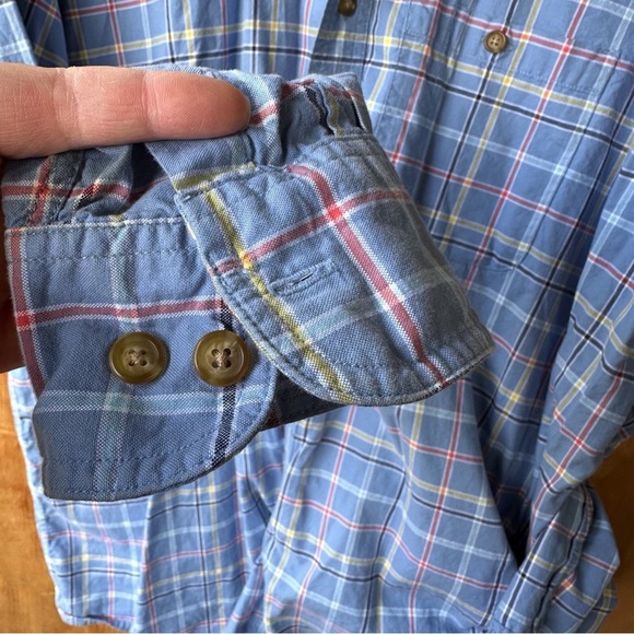 Cabela’s Blue Plaid Long Sleeve Button Down Collared Shirt - Picture 5 of 11